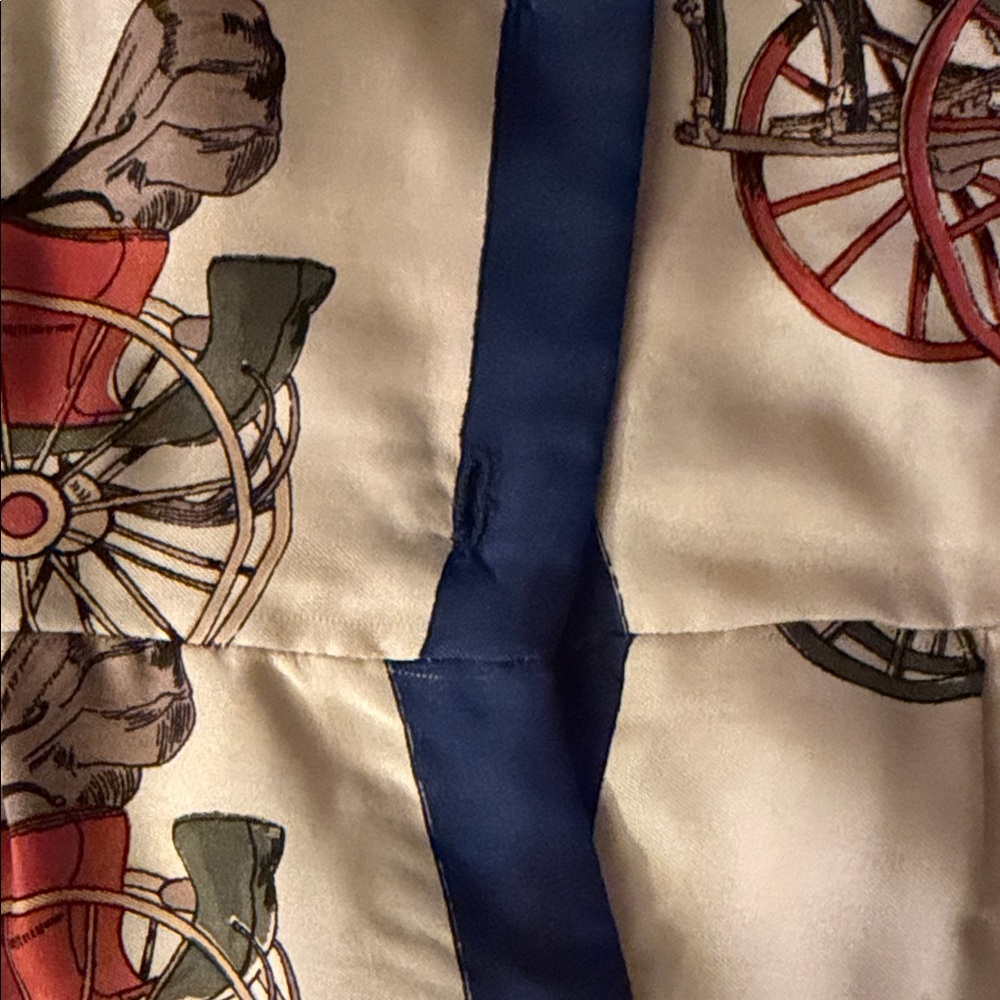 Charming Vintage SETA PURA DRESS Cream and with Carriage Print HERMES FLARE ❤️ - Picture 7 of 14